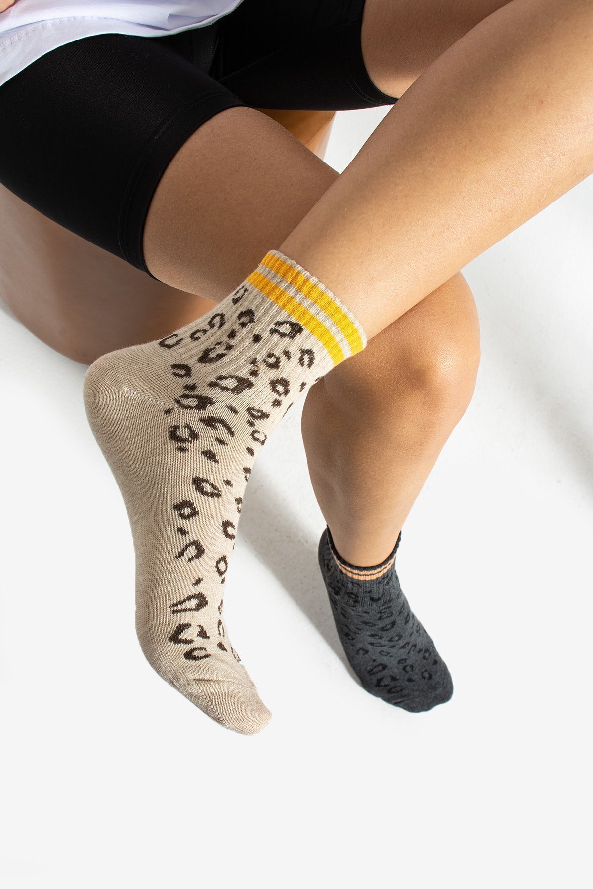 2'li Leopar Çorap Hediye Kutulu